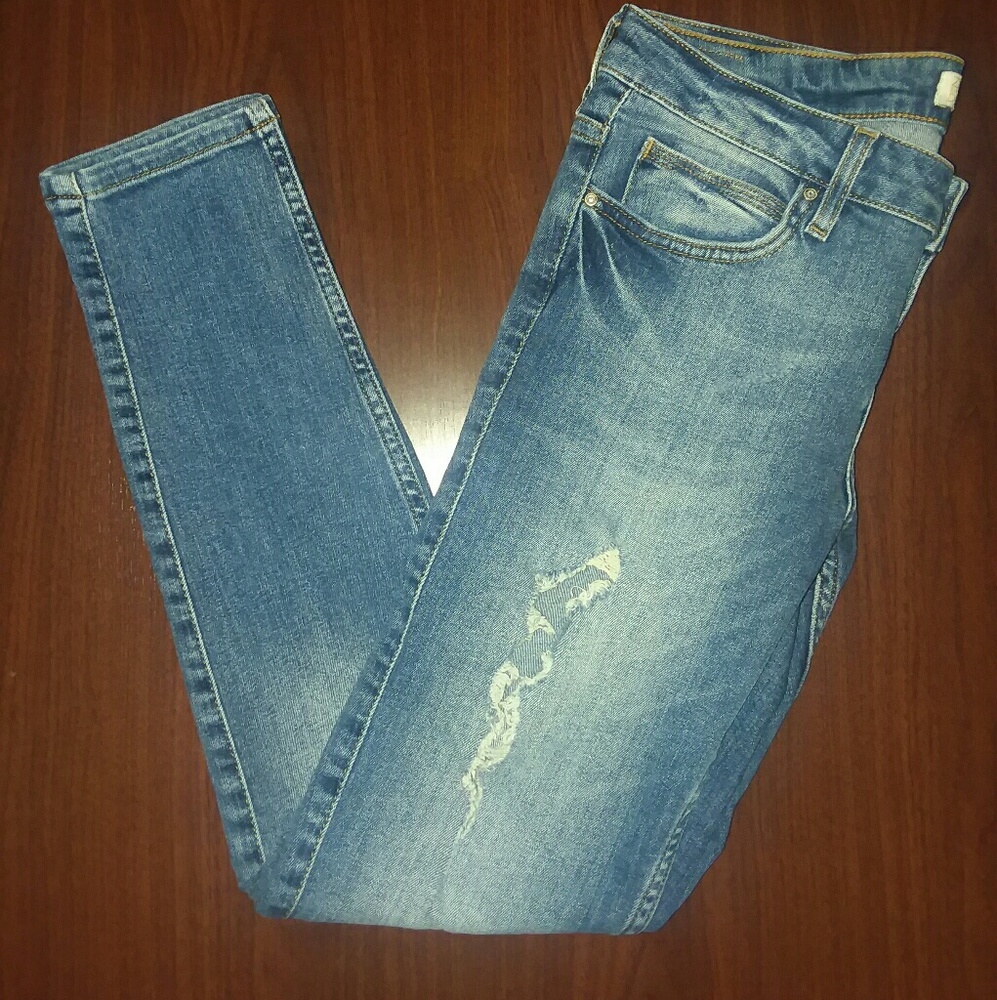Blue ripped jeans